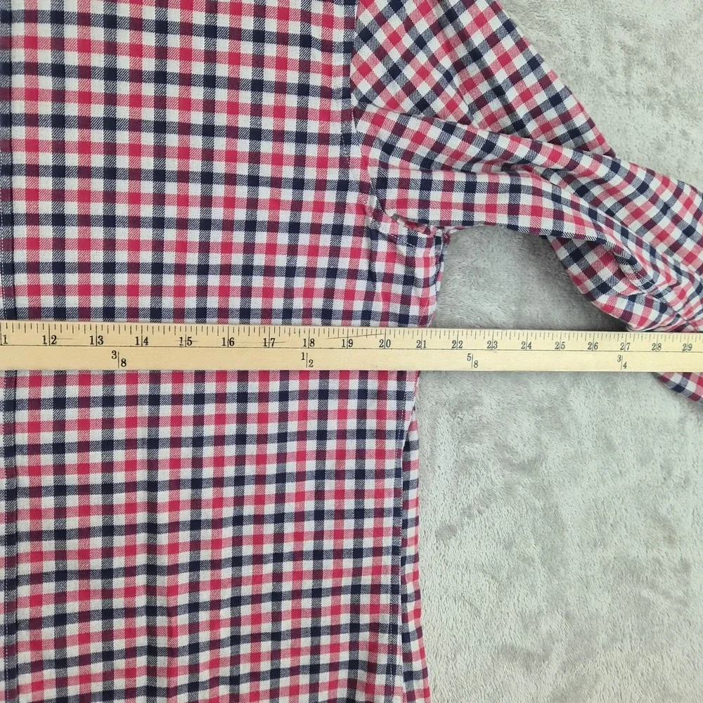 Banana Republic Plaid Flannel Shirt Mens Medium Red Blue Check Long Sleeve